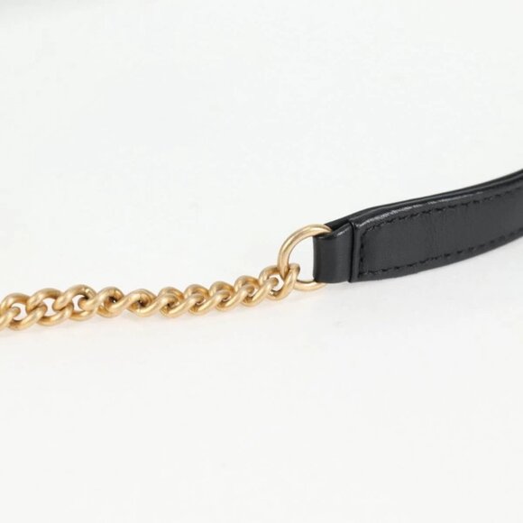 CHANEL Chain Shoulder Bag Leather 2way Black Gold CC Auth 133040M - Picture 9 of 16